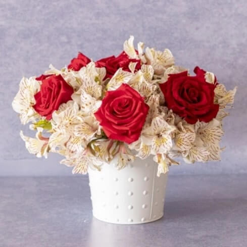 Mixed Roses In Vase